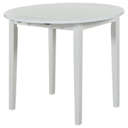 Bucknell - 3 Piece Round Drop Leaf Dining Table Set - White - JaxCo Furniture