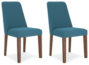 Lyncott - Blue / Brown - Dining Uph Side Chair (Set of 2) - JaxCo Furniture