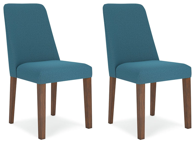 Lyncott - Blue / Brown - Dining Uph Side Chair (Set of 2) - JaxCo Furniture
