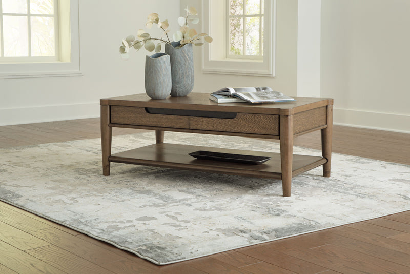 Roanhowe - Brown - Rectangular Cocktail Table - JaxCo Furniture