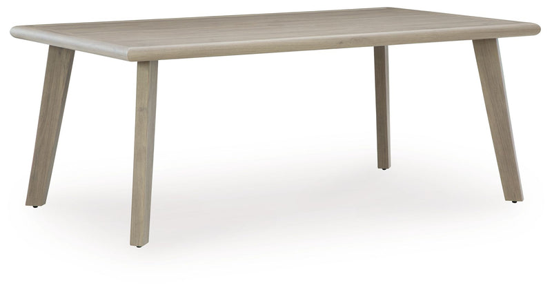 Cliff Trails - Beige - Rectangle Dining Table With Umbrella Option - JaxCo Furniture