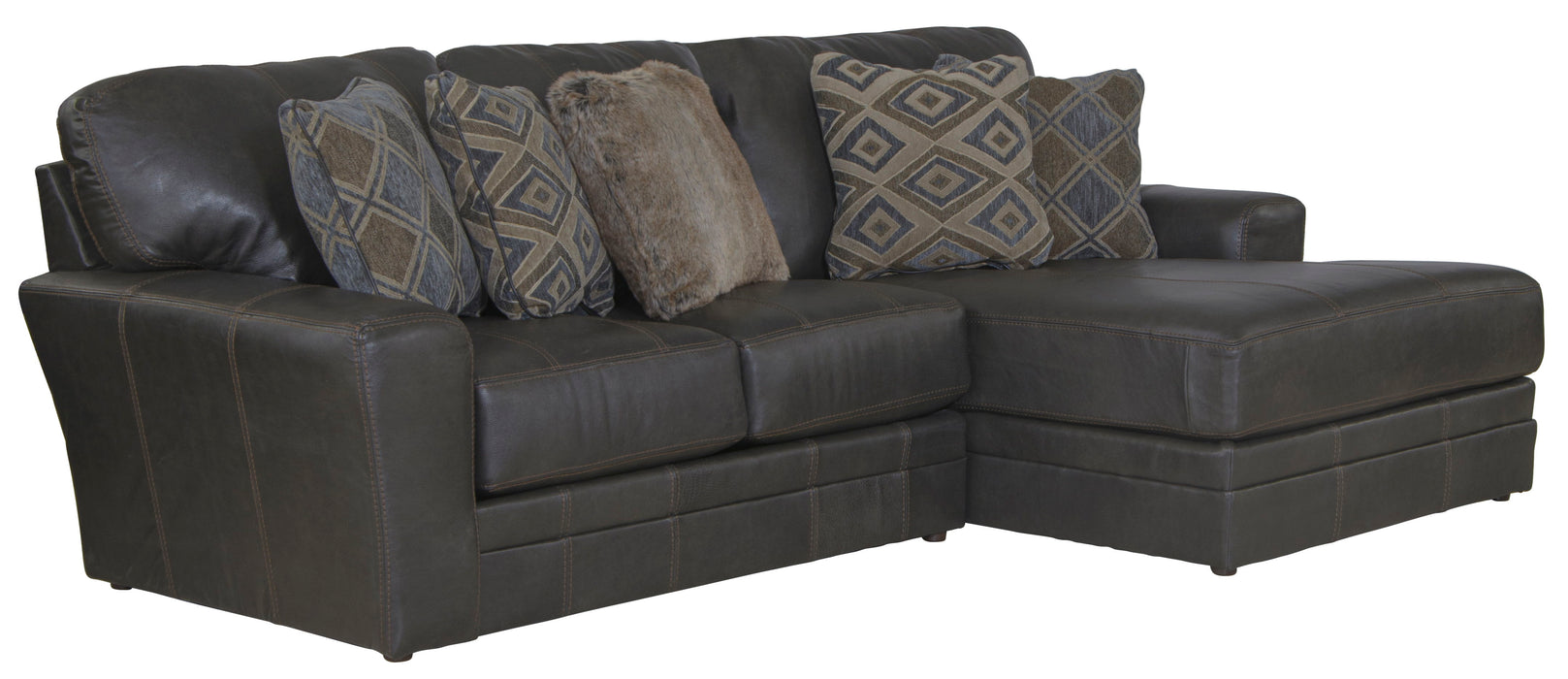 Denali - Italian Leather Match Sectional - JaxCo Furniture