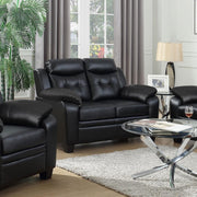 Finley - Upholstered Padded Arm Tufted Loveseat - Black - JaxCo Furniture