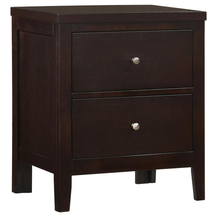 Carlton - 2-Drawer Nightstand - Cappuccino - JaxCo Furniture