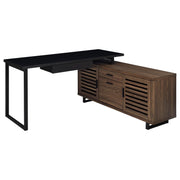 Maddox - L-Shape Office Computer Desk - Black - JaxCo Furniture