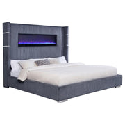 Tisdall - Upholstered Fireplace Bed - JaxCo Furniture