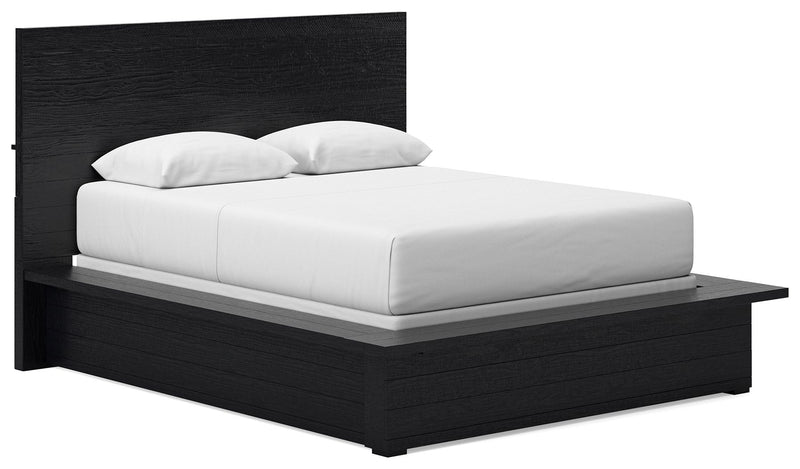 Londer - Black - Queen Panel Bed - JaxCo Furniture