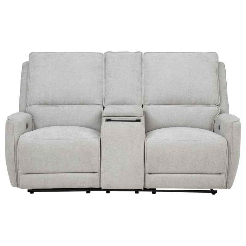 Sylmar - Chenille Upholstered Power Reclining Loveseat - Dove Gray - JaxCo Furniture