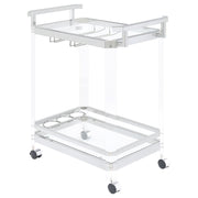 Jefferson - 2-Tier Glass Shelf Acrylic Bar Cart - Chrome - JaxCo Furniture