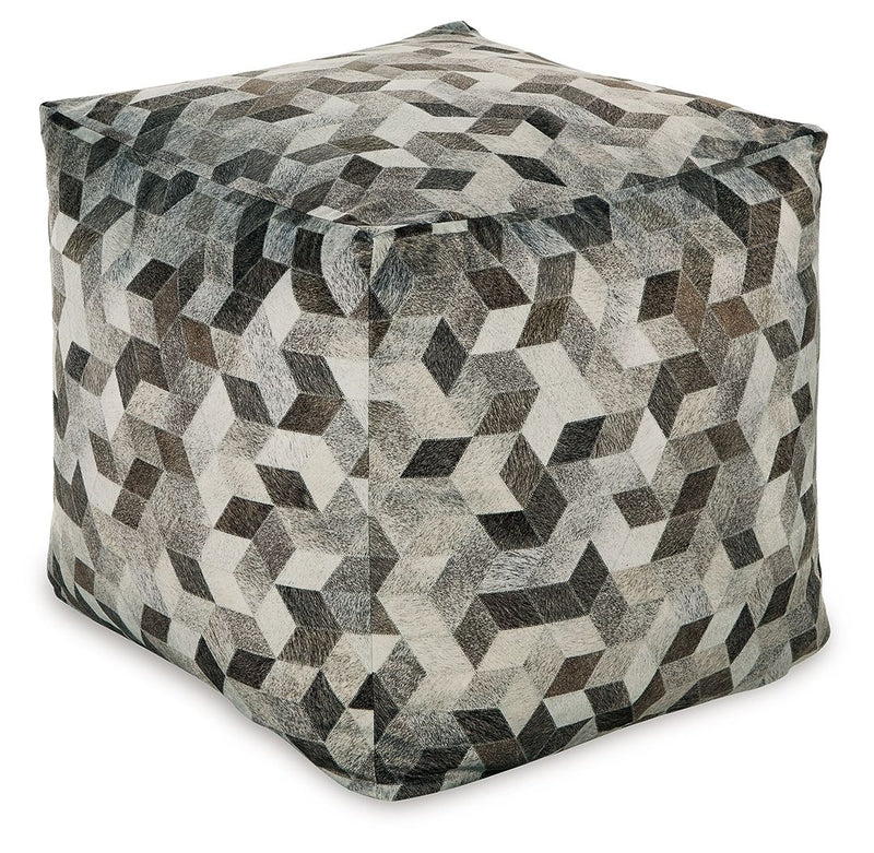 Albermarle - Gray / Brown - Pouf - JaxCo Furniture