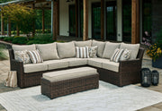 Brook Ranch - Brown - Sofa Sectional, Bench With Cushion (Set of 3) - JaxCo Furniture