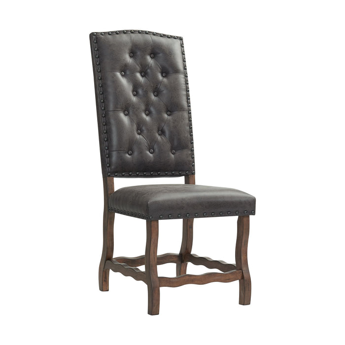 Gramercy - Tufted Tall Back Side Chair (Set of 2) - Chocolate - JaxCo Furniture