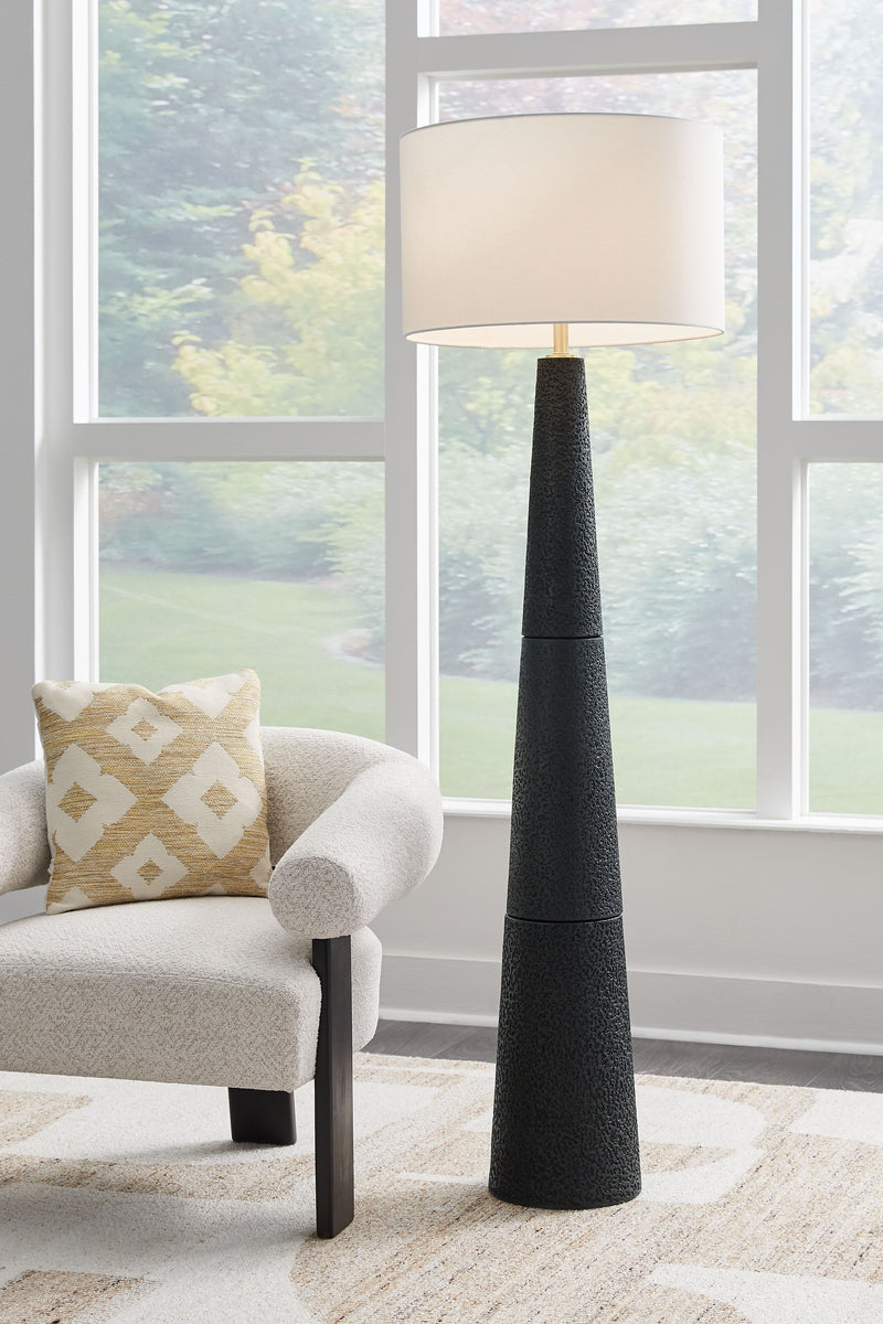 Hallburg - Black - Poly Floor Lamp - JaxCo Furniture