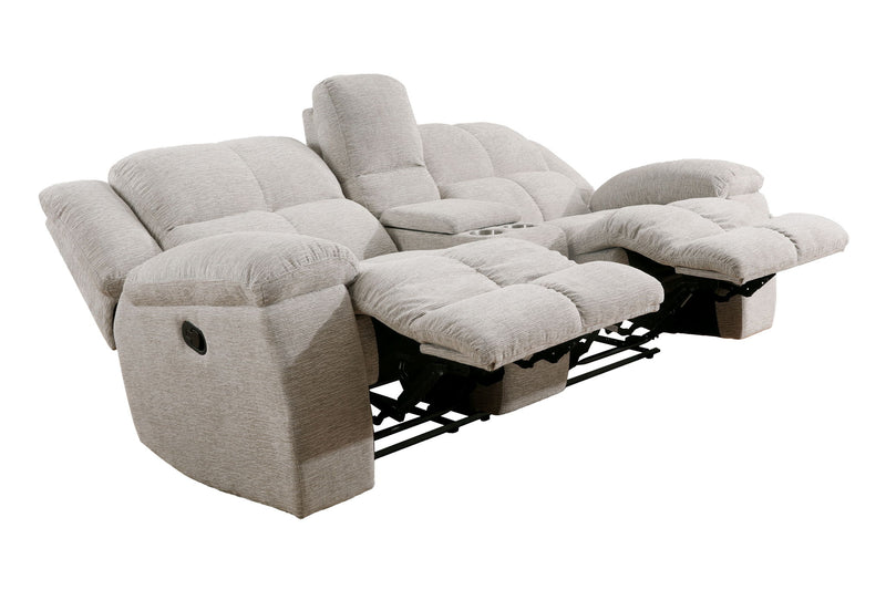 Buster - Manual Reclining Console Loveseat - Opal Taupe - JaxCo Furniture