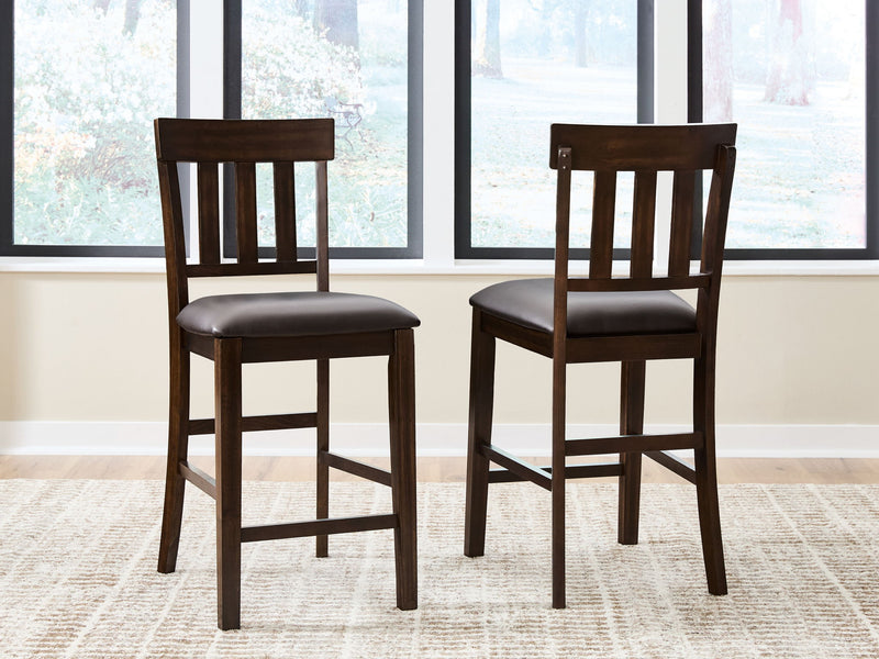 Haddigan - Upholstered Barstool (Set of 2) - Dark Brown