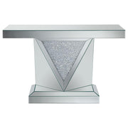 Amore - Mirrored Acrylic Entryway Sofa Console Table - Silver - JaxCo Furniture