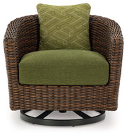 Horizon Hall - Brown / Green - Swivel Lounge With Cushion - JaxCo Furniture