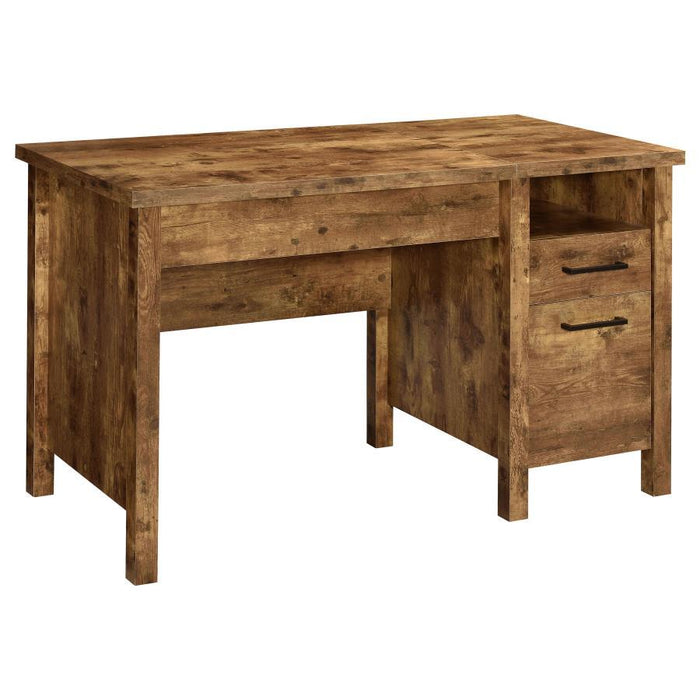 Delwin - 2-Drawer Lift Top Computer Desk - Rustic Nutmeg - JaxCo Furniture