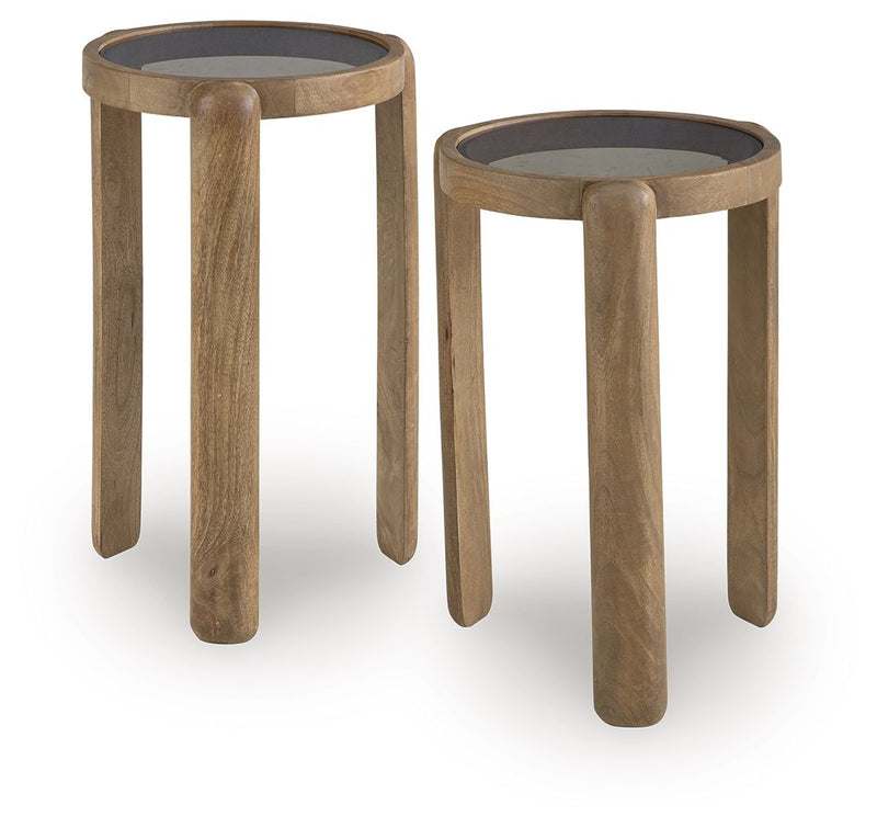 Jossor - Light Brown - Accent Table Set (Set of 2) - JaxCo Furniture