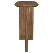 Fletcher - Oval Solid Mango Wood Entryway Console Table - Brown - JaxCo Furniture