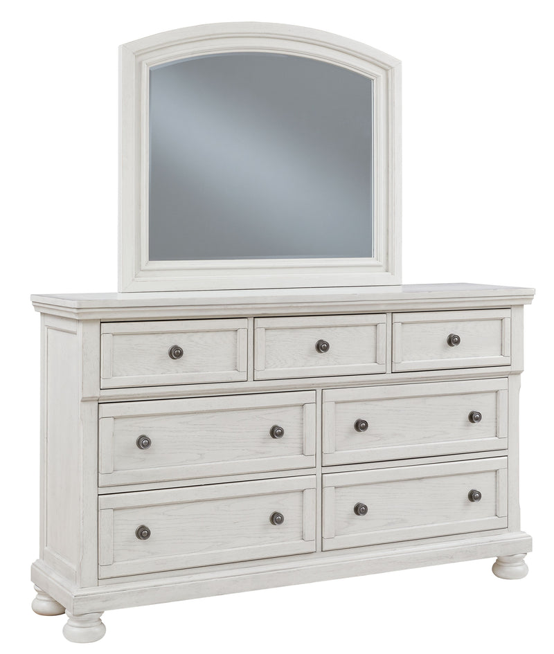 Robbinsdale - Antique White - Dresser, Mirror - JaxCo Furniture
