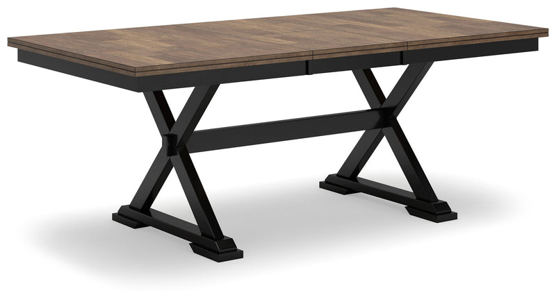 Wildenauer - Brown / Black - Rectangular Dining Extension Table - JaxCo Furniture