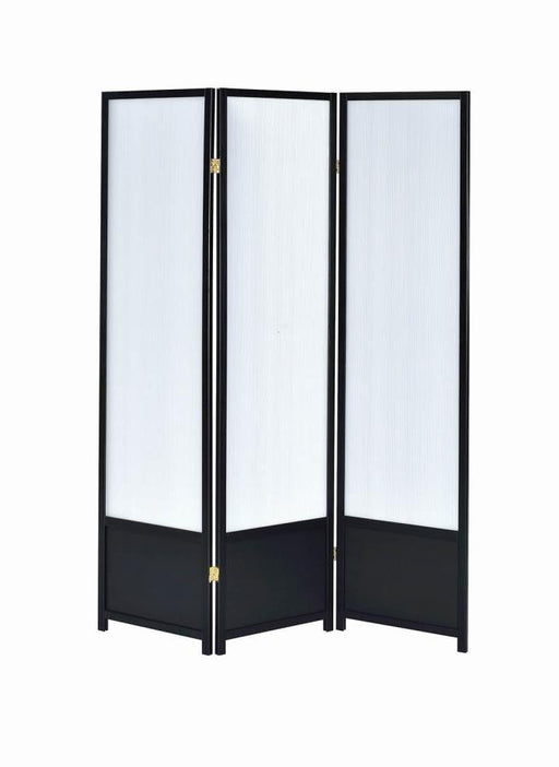 Calix - 3-Panel Room Divider Folding Shoji Screen - Black - JaxCo Furniture