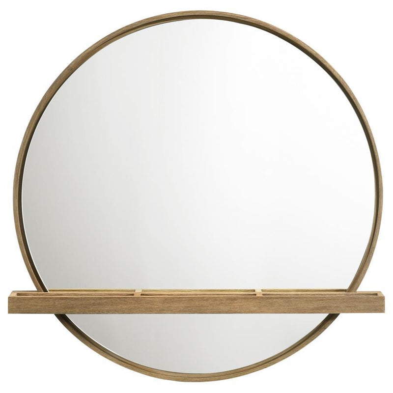 Arini - Round Vanity Wall Mirror With Shelf - JaxCo Furniture