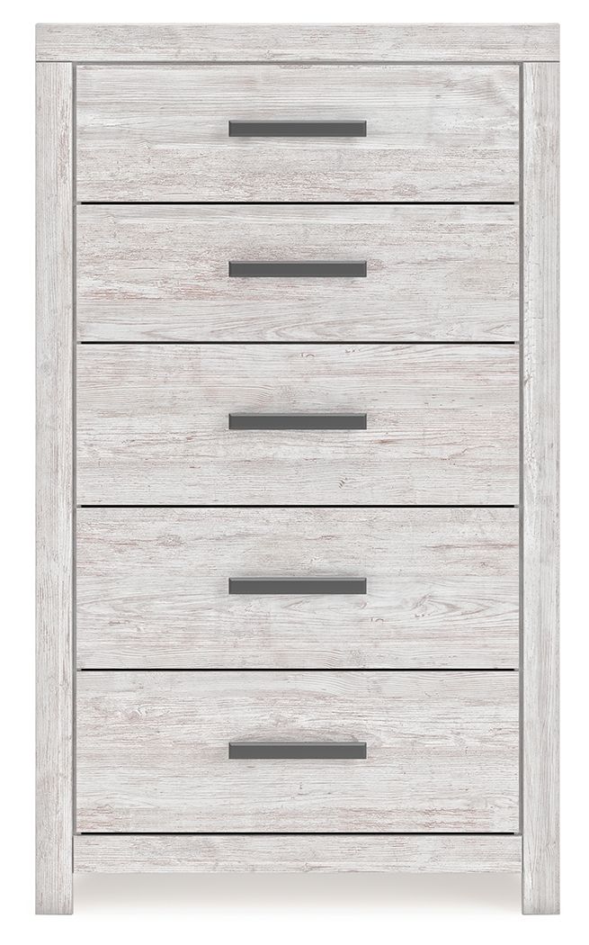 Cayboni - Whitewash - Five Drawer Chest - JaxCo Furniture