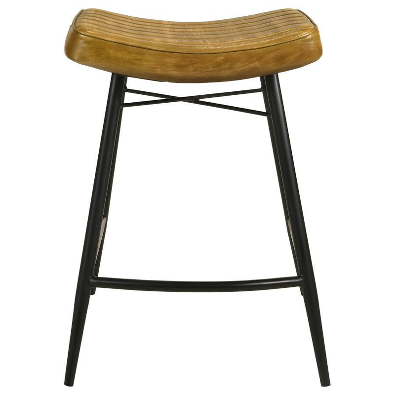 Bayu - Leather Upholstered Counter Stool (Set of 2) - JaxCo Furniture