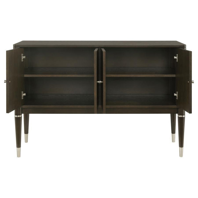 Reseda - 4-Door Dining Sideboard Server With Shelves - Ash Brown - JaxCo Furniture