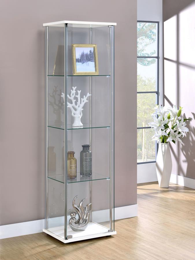 Bellatrix - 4-Shelf Clear Glass Curio Cabinet - JaxCo Furniture