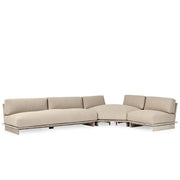Livia - Teak 3 Piece Outdoor Sectional - Taupe - JaxCo Furniture