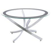 Brooke - Round Glass Top Coffee Table Set - JaxCo Furniture