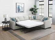 Ashford - Chenille Upholstered Sleeper Sectional Sofa - Greige - JaxCo Furniture