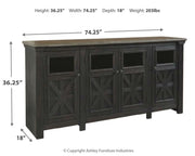 Tyler - Black / Gray - Extra Large TV Stand - JaxCo Furniture