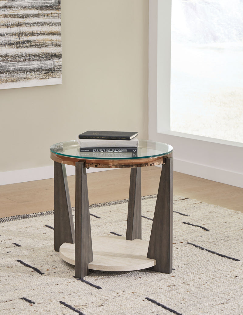 Frazwa - Multi - Round End Table - JaxCo Furniture