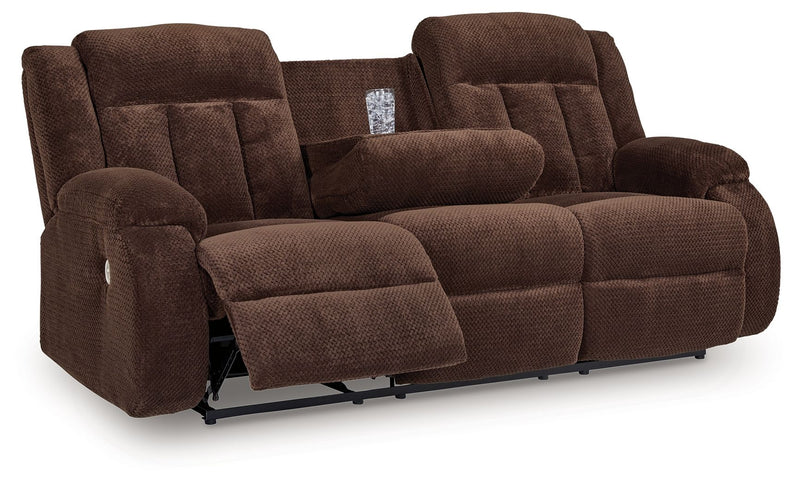 Free Wake - Chocolate - Reclining Power Sofa With Drop Down Table - JaxCo Furniture