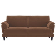 Selma - Velvet Upholstered Crescent Arm Sofa - Rust - JaxCo Furniture