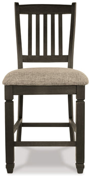 Tyler Creek - Black / Grayish Brown - Upholstered Barstool (Set of 2) - JaxCo Furniture
