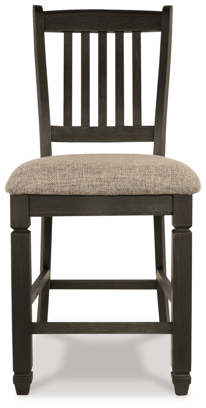 Tyler Creek - Black / Grayish Brown - Upholstered Barstool (Set of 2) - JaxCo Furniture