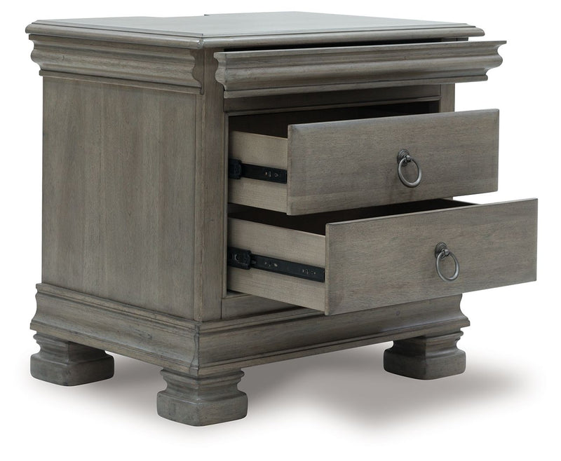 Lexorne - Gray - Three Drawer Night Stand - JaxCo Furniture