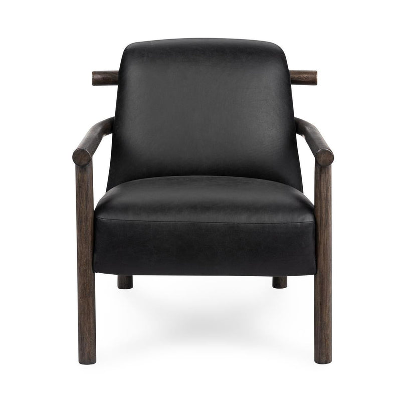 Azoria - Leather Accent Chair - Black - JaxCo Furniture