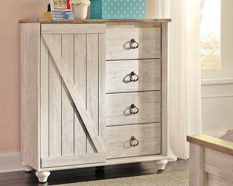 Willowton - Whitewash - Dressing Chest - JaxCo Furniture