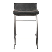 Starlet - Counter Stool Leather (Set of 2) - Onyx Black - JaxCo Furniture
