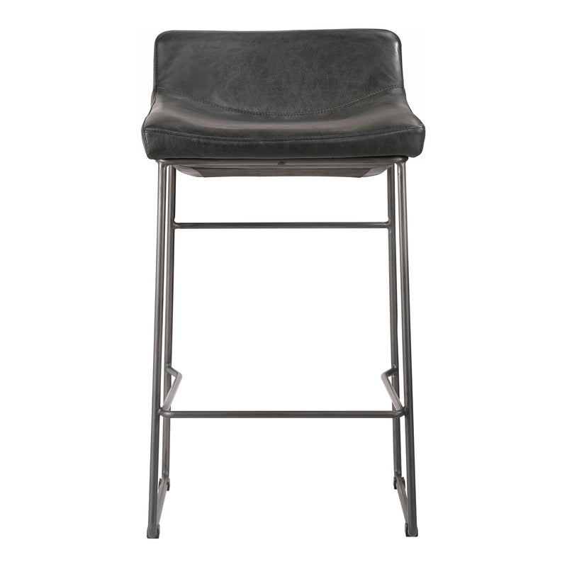 Starlet - Counter Stool Leather (Set of 2) - Onyx Black - JaxCo Furniture