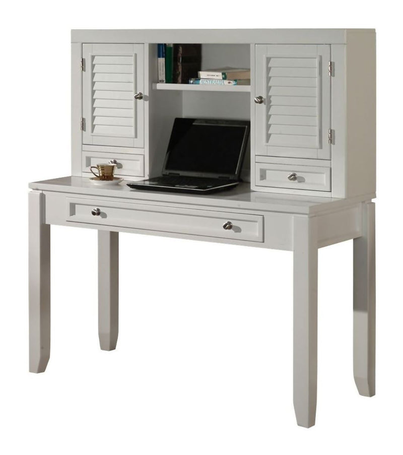Boca - Desk With Hutch - Cottage White - JaxCo Furniture