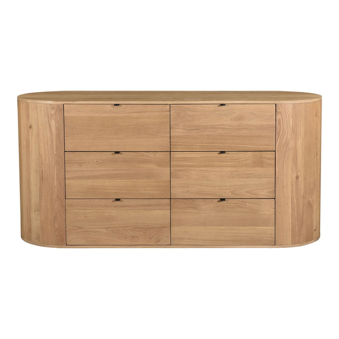 Theo - 6 Drawer Dresser - Light Brown - JaxCo Furniture