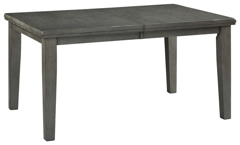 Hallanden - Gray - Rectangular Dining Room Butterfly Extension Table - JaxCo Furniture