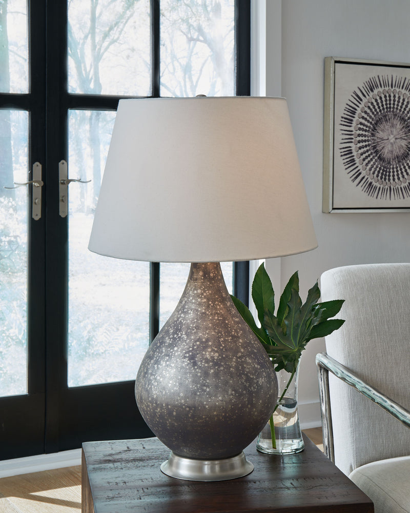 Bluacy - Antique Gray - Glass Table Lamp - JaxCo Furniture